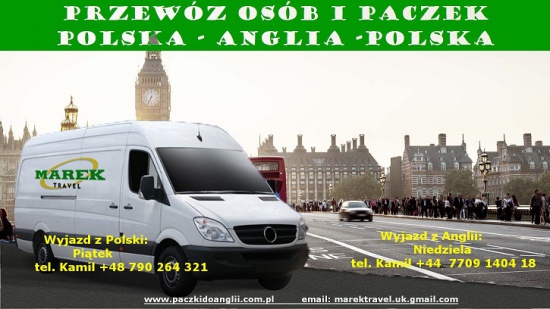 Przewóz osób i paczek Polska-Anglia-Polska